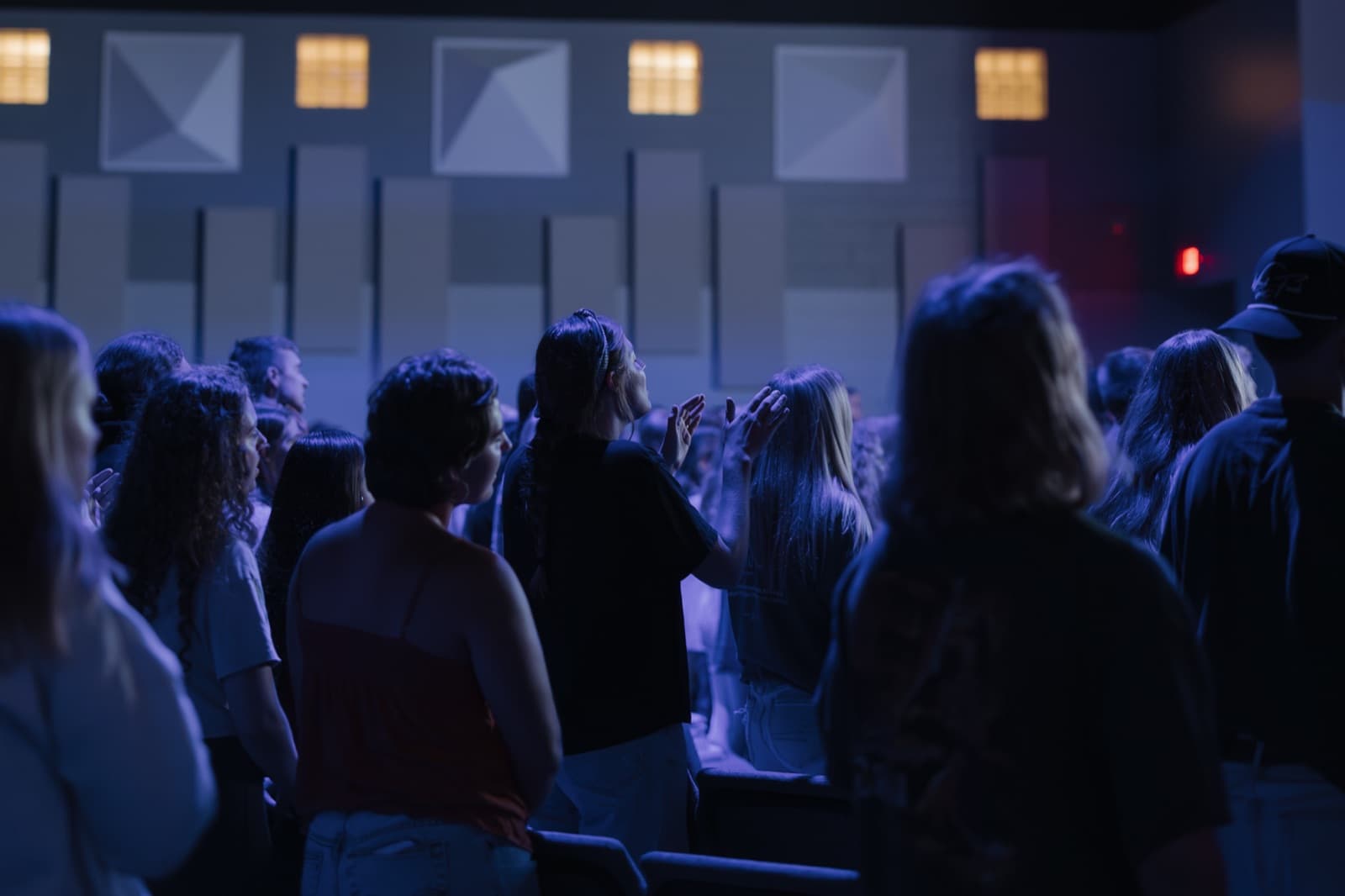 Congregation worshipping together at Pleasant Valley.